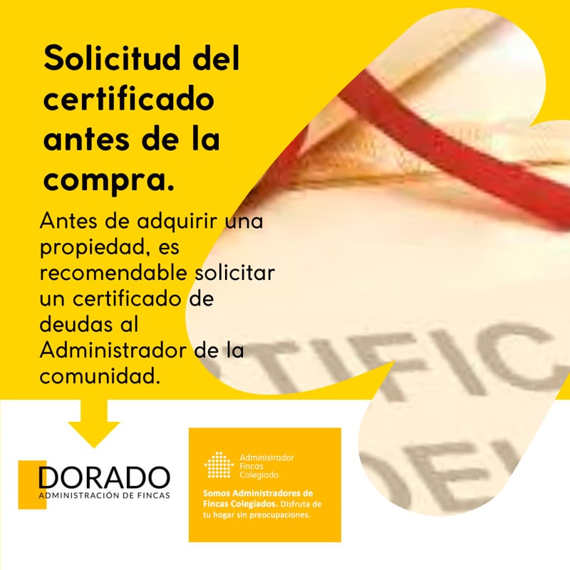 Solicitar certificado de deudas antes de comprar un piso o local Dorado AyG